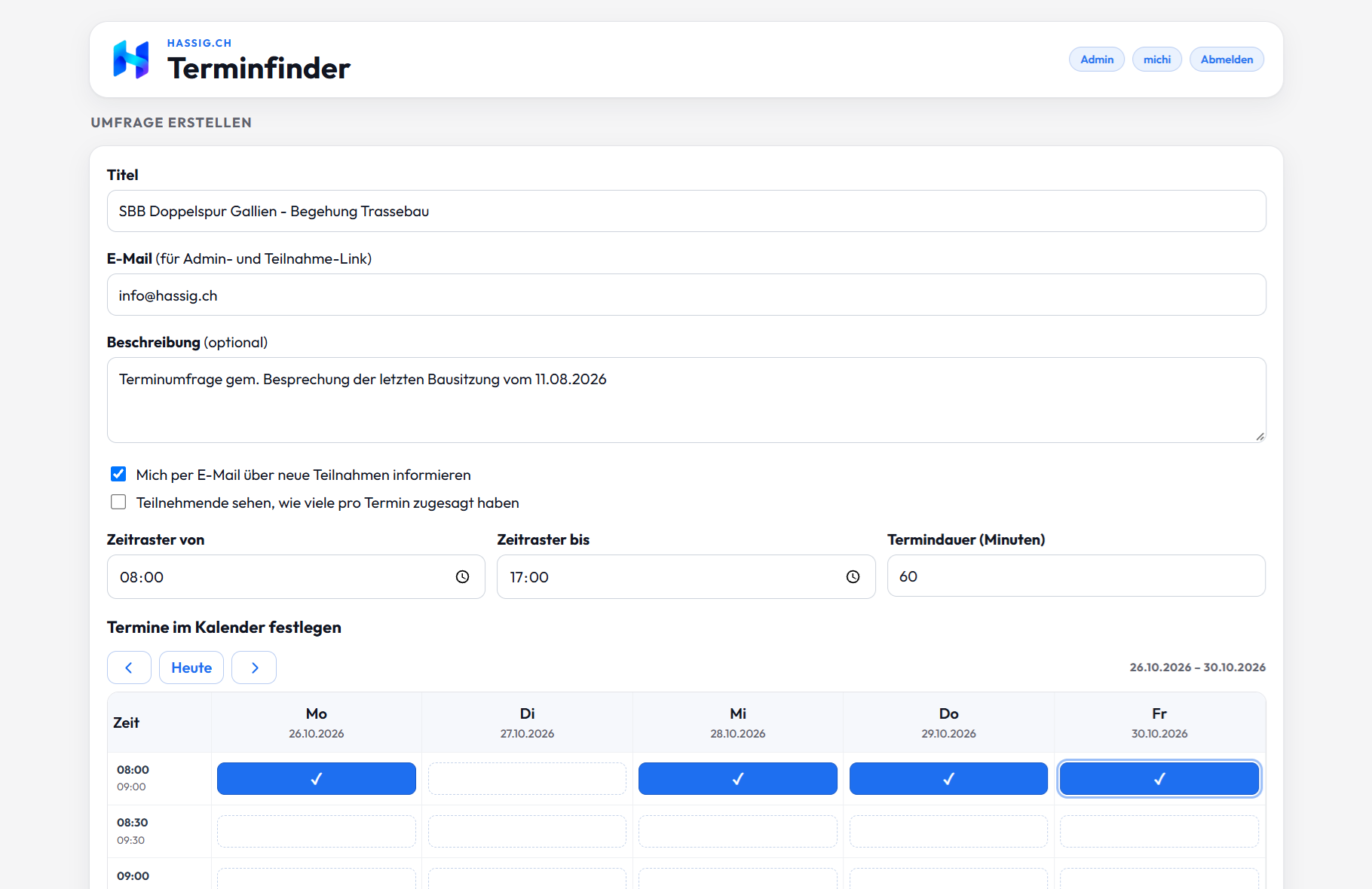 Terminfinder – Screenshot 1